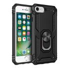 For iPhone SE 2022 / SE 2020 Shockproof TPU + PC Protective Case with 360 Degree Rotating Holder(Black) - 1