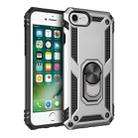 For iPhone SE 2022 / SE 2020 Shockproof TPU + PC Protective Case with 360 Degree Rotating Holder(Silver) - 1