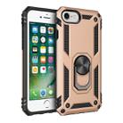 For iPhone SE 2022 / SE 2020 Shockproof TPU + PC Protective Case with 360 Degree Rotating Holder(Gold) - 1