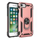 For iPhone SE 2022 / SE 2020 Shockproof TPU + PC Protective Case with 360 Degree Rotating Holder(Rose Gold) - 1