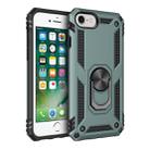 For iPhone SE 2022 / SE 2020 Shockproof TPU + PC Protective Case with 360 Degree Rotating Holder(Green) - 1