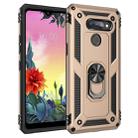 For LG K50S Shockproof TPU + PC Protective Case with 360 Degree Rotating Holder(Gold) - 1