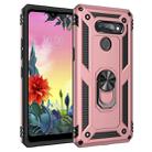 For LG K50S Shockproof TPU + PC Protective Case with 360 Degree Rotating Holder(Rose Gold) - 1