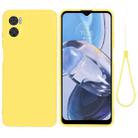 For Motorola Moto E22 / E22i Pure Color Liquid Silicone Shockproof Phone Case(Yellow) - 1