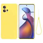 For Motorola Edge 30 Fusion / S30 Pro Pure Color Liquid Silicone Shockproof Phone Case(Yellow) - 1