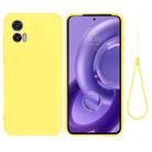 For Motorola Edge 30 Lite 5G / 30 Neo 5G Pure Color Liquid Silicone Shockproof Phone Case(Yellow) - 1