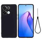 For OPPO Reno8 Pro 5G Global Pure Color Liquid Silicone Shockproof Phone Case(Black) - 1