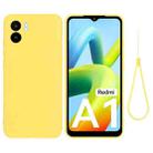 For Xiaomi Redmi A1 / A2 Pure Color Liquid Silicone Shockproof Phone Case(Yellow) - 1