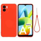 For Xiaomi Redmi A1 / A2 Pure Color Liquid Silicone Shockproof Phone Case(Red) - 1