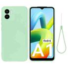 For Xiaomi Redmi A1 / A2 Pure Color Liquid Silicone Shockproof Phone Case(Green) - 1