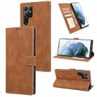 For Samsung Galaxy S23 Ultra 5G Fantasy Classic Skin-feel Calfskin Texture PU Phone Case(Brown) - 1