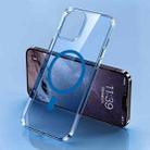 For iPhone 14 Four Corner Clear Magsafe Phone Case(Blue) - 1