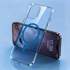 For iPhone 14 Pro Four Corner Clear Magsafe Phone Case(Blue) - 1