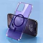 For iPhone 14 Pro Four Corner Clear Magsafe Phone Case(Purple) - 1