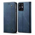 For Xiaomi Redmi Note 12 China Denim Texture Leather Phone Case(Blue) - 1