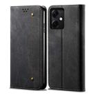 For Xiaomi Redmi Note 12 China Denim Texture Leather Phone Case(Black) - 1