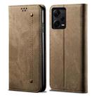 For Xiaomi Redmi Note 12 Pro 5G China Denim Texture Leather Phone Case(Khaki) - 1
