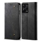 For Xiaomi Redmi Note 12 Pro 5G China Denim Texture Leather Phone Case(Black) - 1