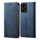 For Xiaomi Redmi Note 12 Pro+ China Denim Texture Leather Phone Case(Blue) - 1