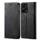 For Xiaomi Redmi Note 12 Pro+ China Denim Texture Leather Phone Case(Black) - 1