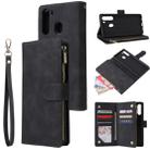 For Galaxy A21 Multifunctional Horizontal Flip Leather Case, with Card Slot & Holder & Zipper Wallet & Photo Frame(Black) - 1