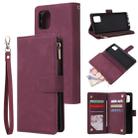 For Galaxy Note10 Lite Multifunctional Horizontal Flip Leather Case, with Card Slot & Holder & Zipper Wallet & Photo Frame(Red Wine) - 1