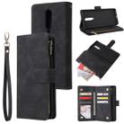 For OnePlus 8 Multifunctional Horizontal Flip Leather Case, with Card Slot & Holder & Zipper Wallet & Photo Frame(Black) - 1