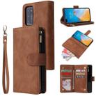For Huawei P40 Multifunctional Horizontal Flip Leather Case, with Card Slot & Holder & Zipper Wallet & Photo Frame(Brown) - 1
