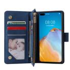 For Huawei P40 Multifunctional Horizontal Flip Leather Case, with Card Slot & Holder & Zipper Wallet & Photo Frame(Blue) - 6