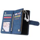 For Huawei P40 Multifunctional Horizontal Flip Leather Case, with Card Slot & Holder & Zipper Wallet & Photo Frame(Blue) - 8