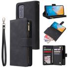 For Huawei P40 Multifunctional Horizontal Flip Leather Case, with Card Slot & Holder & Zipper Wallet & Photo Frame(Black) - 1