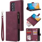 For Huawei P40 Pro Multifunctional Horizontal Flip Leather Case, with Card Slot & Holder & Zipper Wallet & Photo Frame(Red Wine) - 1