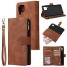 For Huawei P40 Lite Multifunctional Horizontal Flip Leather Case, with Card Slot & Holder & Zipper Wallet & Photo Frame(Brown) - 1