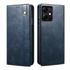 For Xiaomi Redmi Note 12 China Oil Wax Crazy Horse Texture Leather Phone Case(Blue) - 1