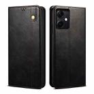 For Xiaomi Redmi Note 12 China Oil Wax Crazy Horse Texture Leather Phone Case(Black) - 1