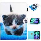 For iPad 10th Gen 10.9 2022 Coloured Drawing Stitching Smart Leather Tablet Case(Blue White Cat) - 1