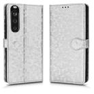 For Sony Xperia 1 III Honeycomb Dot Texture Leather Phone Case(Silver) - 2