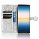 For Sony Xperia 1 III Honeycomb Dot Texture Leather Phone Case(Silver) - 3