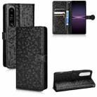 For Sony Xperia 1 IV Honeycomb Dot Texture Leather Phone Case(Black) - 1