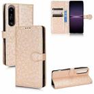 For Sony Xperia 1 IV Honeycomb Dot Texture Leather Phone Case(Gold) - 1