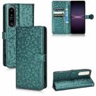 For Sony Xperia 1 IV Honeycomb Dot Texture Leather Phone Case(Green) - 1