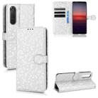 For Sony Xperia 5 II Honeycomb Dot Texture Leather Phone Case(Silver) - 1