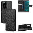 For Sony Xperia 5 III Honeycomb Dot Texture Leather Phone Case(Black) - 1