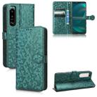 For Sony Xperia 5 III Honeycomb Dot Texture Leather Phone Case(Green) - 1