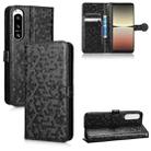 For Sony Xperia 5 IV Honeycomb Dot Texture Leather Phone Case(Black) - 1