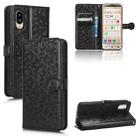 For Sharp Aquos Simple Sumaho 6 Honeycomb Dot Texture Leather Phone Case(Black) - 1