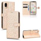 For Sharp Aquos Simple Sumaho 6 Honeycomb Dot Texture Leather Phone Case(Gold) - 1