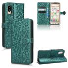 For Sharp Aquos Simple Sumaho 6 Honeycomb Dot Texture Leather Phone Case(Green) - 1