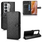 For ZTE Axon 40 Ultra Honeycomb Dot Texture Leather Phone Case(Black) - 1