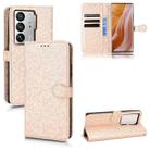 For ZTE Axon 40 Ultra Honeycomb Dot Texture Leather Phone Case(Gold) - 1